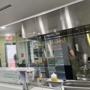 Frying the falafels!