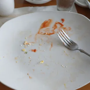 Greek omelet, it was really good. Sorry the picture is too late. :)