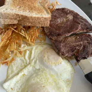 Steak and eggs