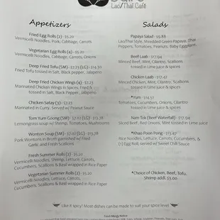 March 2024: Menu under new ownership