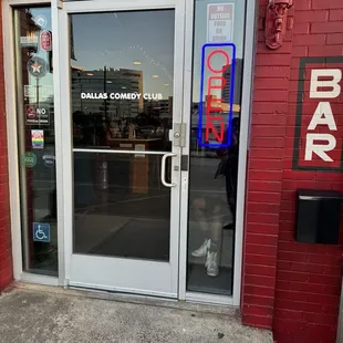 Entrance of Dallas comedy club