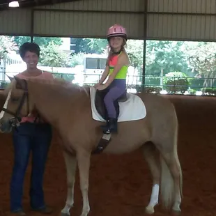 There's Ms.Stacy (the head instructor) and one of her super cute pupils on Flower! Yes, the pony's name is Flower.
