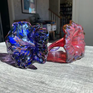 Two of the flowers we made