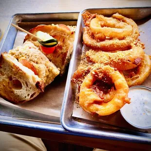 two trays of food