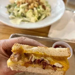 Julius Salad and Cattleman&apos;s Grilled Cheese, halved - good! (Nov, 2024)