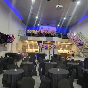 a stage set up for a party