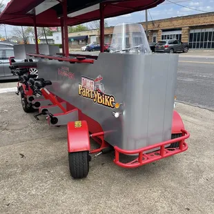 a boat with a canopy