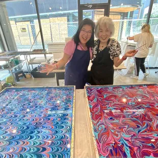 Final step before we dipped the scarves in...