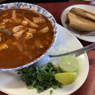 Small menudo &amp; tamales