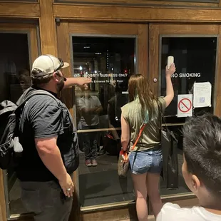 One of the people on the tour with us was putting the EMF (electromagnetic field) detector to the window.