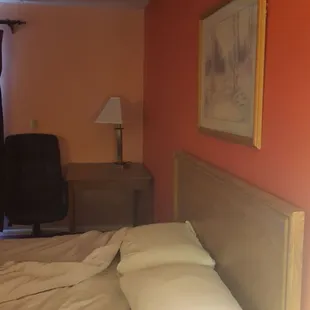 Room with pink and orange walls