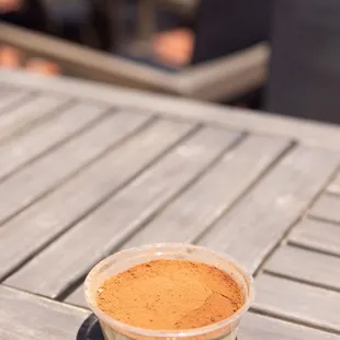 a bowl of soup on a table