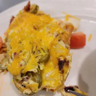 House Omelet with Jalapenos.   It was so good I got half way through it before I remembered to take a picture.