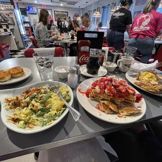 Strawberry Banana Nut Pancakes