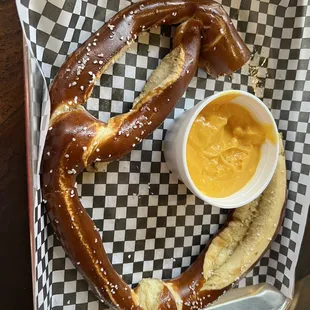 Giant pretzel with cheese