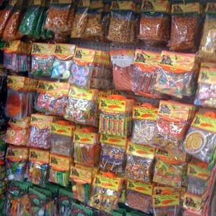 a variety of snacks on display