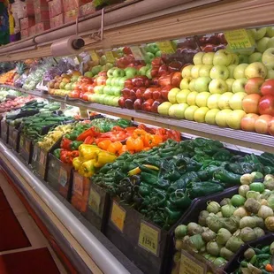 a display of fruits and vegetables