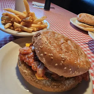 Daly cheeseburger  with fries