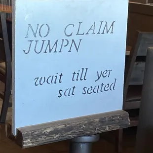 a no claim sign