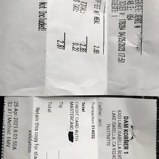 Receipt of purchase