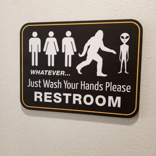 Silly restroom sign. Love it!