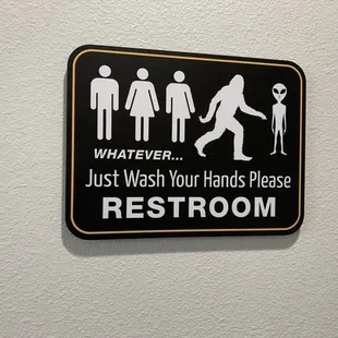 Funny restroom sign
