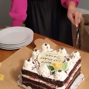 Raspberry chocolate layer cake. Best birthday cake ever.