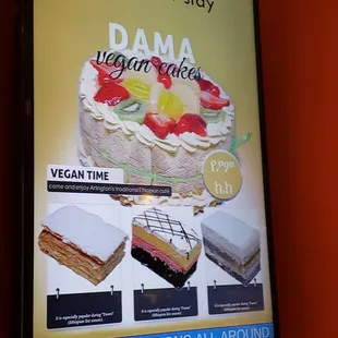 Ad for vegan cakes