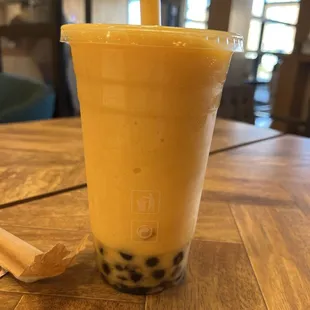 Mango Smoothie with boba