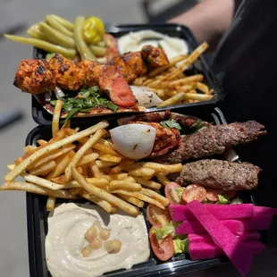 a tray of food
