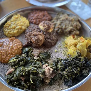 Veggie &amp; meat sample platter