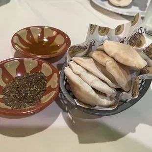 Handmade pita with za'arat