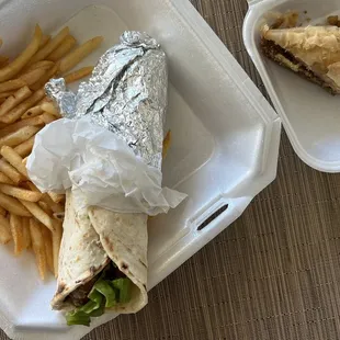 7. Falafel Sandwich w fries &amp; Baklava