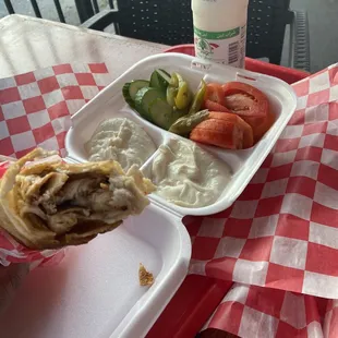 Chicken Shawarma Wrap, Mayo and veggies