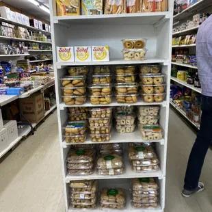 shelves of food