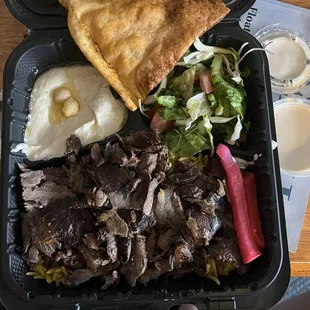 Beef shawarma plate.