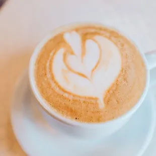 a cup of coffee on a saucer