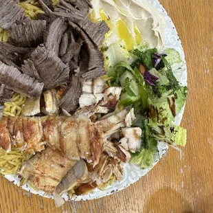 Mixed shawarma platter. Lots of food.