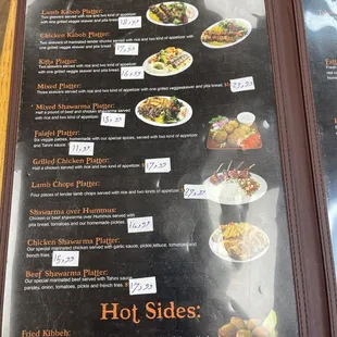 Platter menu