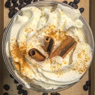 Canela Latte - Espresso latte made with brown sugar and cinnamon (can be made non-dairy).