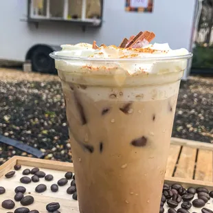 Canela Latte - Espresso latte made with brown sugar and cinnamon (can be made non-dairy).