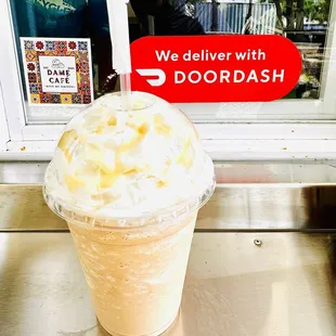 Shake and espresso with sweetened condensed milk and brown sugar