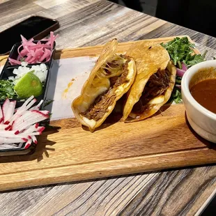 2 Piece Quesa Tacos- Birria