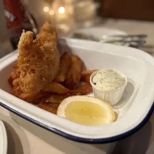 Fish and chips (the best I've ever had in NYC).