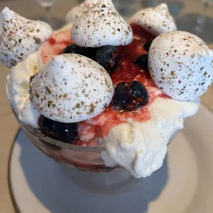 Fresh berries and meringue dessert