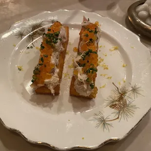 whitefish salad, fried polenta