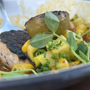 a closeup of a plate of food