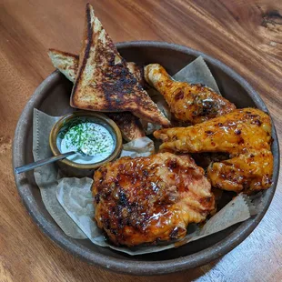 2/11/23 Fried Chicken - Japanese Milk Bread, Pickles, Pasilla Mixe, Crema