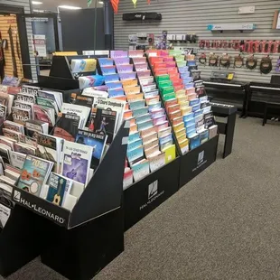 Sheet music and band music books