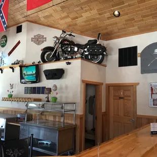 Motorcycle on the ledge